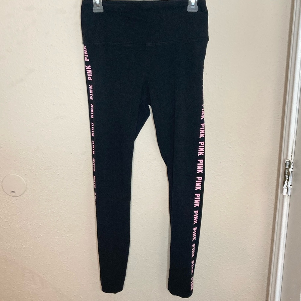 PINK Victoria’s Secret Black and Pink Leggings